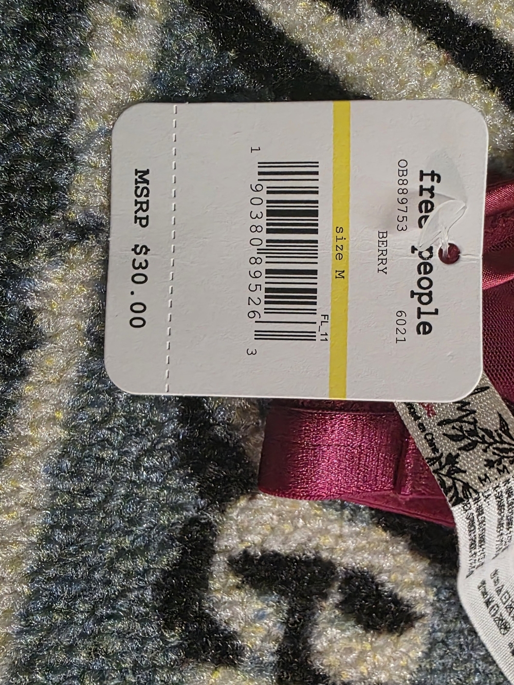 Free People Berry Satin Top with Tag